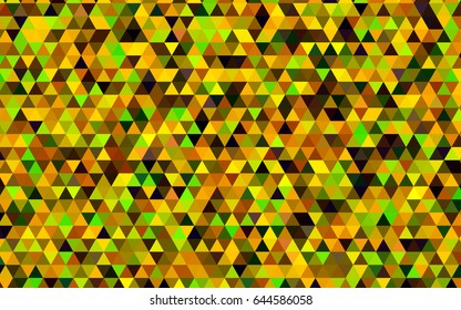 Dark Green, Yellow vector low poly template. Shining illustration, which consist of triangles. The polygonal design can be used for your web site.