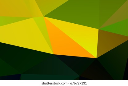 Dark Green, Yellow vector low poly background. Modern geometrical abstract illustration with gradient. Triangular pattern for your business design.