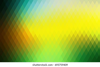 Dark Green, Yellow vector low poly background. A sample with a polygonal design. Illustration in polygonal style with repeating squares