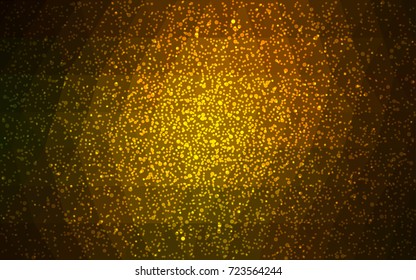 Dark Green, Yellow vector low poly crystal background with snowflakes. Polygon christmas design pattern . Low poly illustration of New Year celebration.