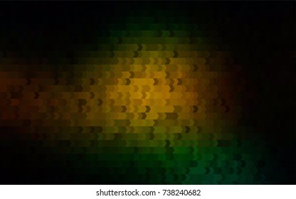 Dark Green, Yellow vector low poly background. A sample with a polygonal design. Illustration in polygonal style with repeating squares