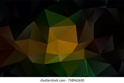 Dark Green, Yellow vector low poly pattern. Colorful abstract illustration with gradient. A completely new template for your business design.