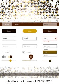Dark Green, Yellow vector Material Design Kit with dots. Simple Material Design Kit with colorful dots in header. Beautiful layout for websites, landing pages.