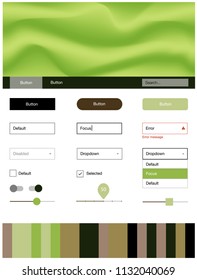 Dark Green, Yellow vector Material Design Kit with liquid shapes. Creative illustration in halftone marble style with gradient. This sample is for your landing page.