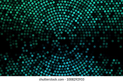 Dark Green, Yellow vector modern geometrical circle abstract background. Dotted texture template. Geometric pattern in halftone style with gradient. 