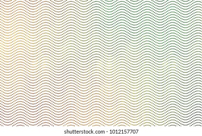 Dark Green, Yellow vector modern geometrical circle abstract background. Dotted texture template. Geometric pattern in halftone style with gradient. 
