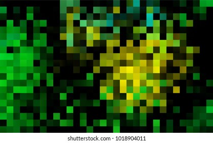 Dark Green, Yellow vector modern geometrical background. Abstract template. Geometric pattern in square style with gradient.