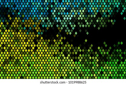 Dark Green, Yellow vector modern geometrical background. Abstract template. Geometric pattern in square style with gradient.