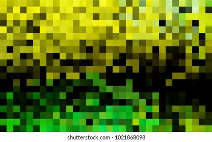 Dark Green, Yellow vector modern geometrical background. Abstract template. Geometric pattern in square style with gradient.