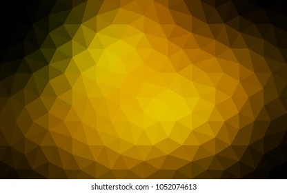 Dark Green, Yellow vector modern geometrical abstract background. Texture, new background. Geometric background in Origami style with gradient. 