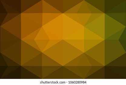 Dark Green, Yellow vector modern geometrical abstract background. Texture, new background. Geometric background in Origami style with gradient. 