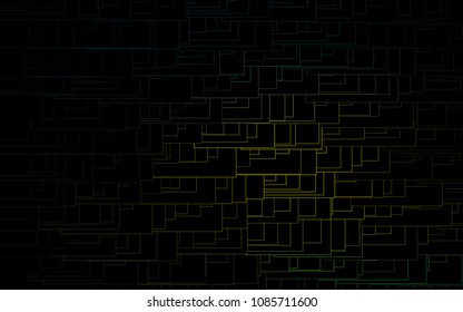 Dark Green, Yellow vector modern geometrical background. Abstract template. Geometric pattern in square style with gradient.