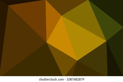 Dark Green, Yellow vector modern geometrical abstract background. Texture, new background. Geometric background in Origami style with gradient. 