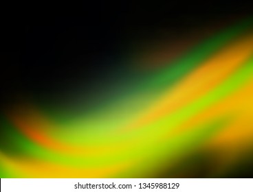 Dark Green, Yellow vector modern bokeh pattern. Creative illustration in halftone style with gradient. A completely new template for your design.