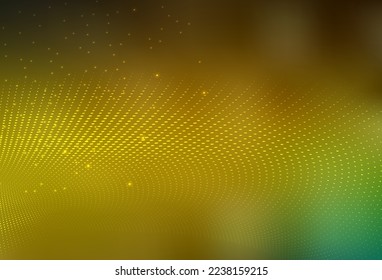 Verde oscuro, vector amarillo Ilustración abstracta moderna con gotas de agua coloridas. Diseño decorativo borroso en estilo abstracto con burbujas. Diseño inteligente para anuncios comerciales.
