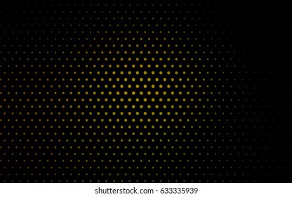 Dark Green, Yellow vector modern geometrical circle abstract background. Dotted texture template. Geometric pattern in halftone style with gradient. 