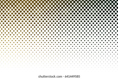 Dark Green, Yellow vector modern geometrical circle abstract background. Dotted texture template. Geometric pattern in halftone style with gradient. 