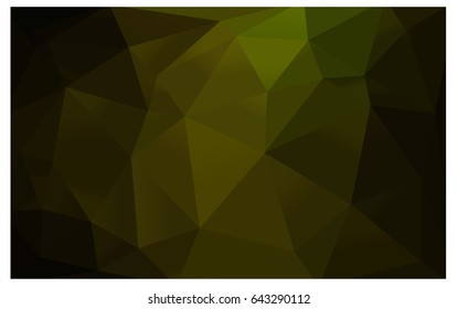 Dark Green, Yellow vector modern geometrical abstract background. Texture, new background. Geometric background in Origami style with gradient. 