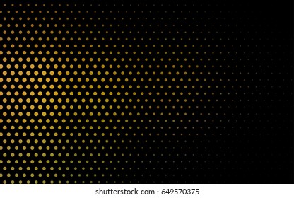 Dark Green, Yellow vector modern geometrical circle abstract background. Dotted texture template. Geometric pattern in halftone style with gradient. 