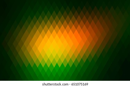 Dark Green, Yellow vector modern geometrical background. Abstract template. Geometric pattern in square style with gradient.