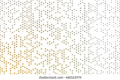 Dark Green, Yellow vector modern geometrical circle abstract background. Dotted texture template. Geometric pattern in halftone style with gradient. 
