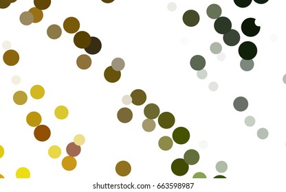 Dark Green, Yellow vector modern geometrical circle abstract background. Dotted texture template. Geometric pattern in halftone style with gradient. 