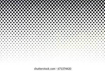 Dark Green, Yellow vector modern geometrical circle abstract background. Dotted texture template. Geometric pattern in halftone style with gradient. 