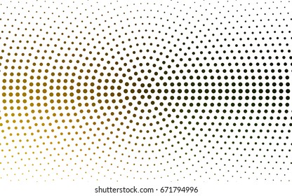 Dark Green, Yellow vector modern geometrical circle abstract background. Dotted texture template. Geometric pattern in halftone style with gradient. 