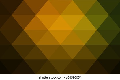 Dark Green, Yellow vector modern geometrical abstract background. Texture, new background. Geometric background in Origami style with gradient. 
