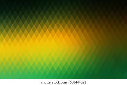 Dark Green, Yellow vector modern geometrical background. Abstract template. Geometric pattern in square style with gradient.