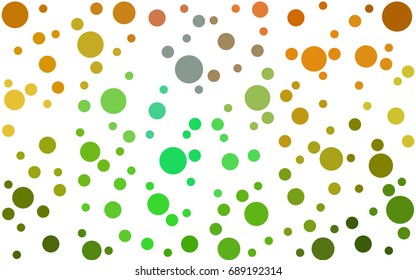 Dark Green, Yellow vector modern geometrical circle abstract background. Dotted texture template. Geometric pattern in halftone style with gradient. 