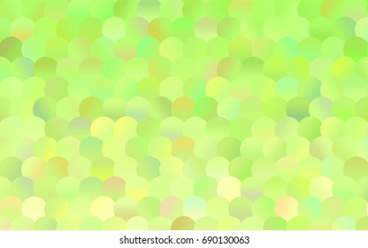 Dark Green, Yellow vector modern geometrical circle abstract background. Dotted texture template. Geometric pattern in halftone style with gradient. 