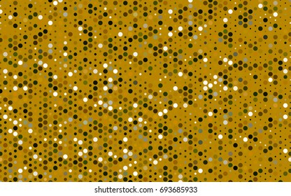 Dark Green, Yellow vector modern geometrical circle abstract background. Dotted texture template. Geometric pattern in halftone style with gradient. 