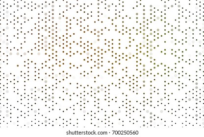 Dark Green, Yellow vector modern geometrical circle abstract background. Dotted texture template. Geometric pattern in halftone style with gradient. 