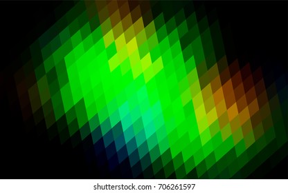 Dark Green, Yellow vector modern geometrical background. Abstract template. Geometric pattern in square style with gradient.