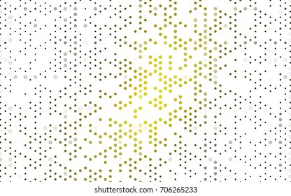 Dark Green, Yellow vector modern geometrical circle abstract background. Dotted texture template. Geometric pattern in halftone style with gradient. 
