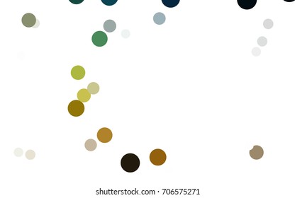 Dark Green, Yellow vector modern geometrical circle abstract background. Dotted texture template. Geometric pattern in halftone style with gradient. 