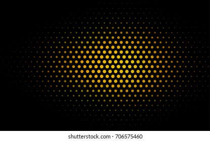 Verde oscuro, fondo abstracto geométrico moderno del círculo del Vector amarillo. Plantilla de textura punteada. Patrón geométrico en estilo semitono con gradiente. 