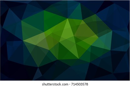 Dark Green, Yellow vector modern geometrical abstract background. Texture, new background. Geometric background in Origami style with gradient. 