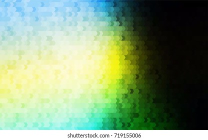 Dark Green, Yellow vector modern geometrical background. Abstract template. Geometric pattern in square style with gradient.