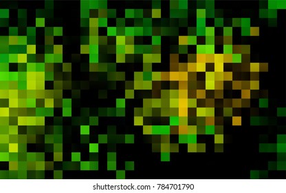 Dark Green, Yellow vector modern geometrical background. Abstract template. Geometric pattern in square style with gradient.