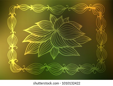 Dark Green, Yellow vector natural abstract background. Glitter abstract illustration with doodles and Zen tangles. A completely new design for your business.