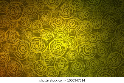 Dark Green, Yellow vector natural abstract pattern. Doodle illustration of roses in Origami style with gradient. The pattern can be used for coloring books and pages for kids.