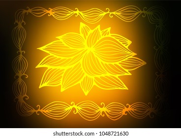 Dark Green, Yellow vector natural elegant template. Geometric doodle illustration in Origami style with gradient. The pattern can be used for coloring books and pages for kids.
