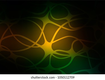 Dark Green, Yellow vector natural elegant background. Glitter abstract illustration with doodles and Zen tangles. The template can be used as a background for cell phones.