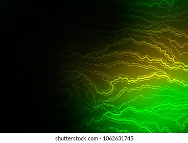Dark Green, Yellow vector natural abstract texture. Ethnic elegant natural pattern with gradient. Hand painted design for web, leaflet, textile.