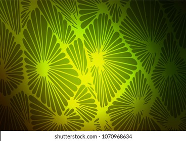 Dark Green, Yellow vector natural elegant texture. Colorful abstract illustration with lines in Asian style. The completely new template can be used for your brand book.