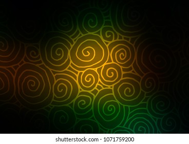 Dark Green, Yellow vector natural elegant texture. Colorful illustration in abstract style with doodles and Zen tangles. Brand-new design for your business.