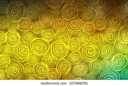 Dark Green, Yellow vector natural abstract pattern. A vague abstract illustration with roses in doodles style. The doodle design can be used for your web site.