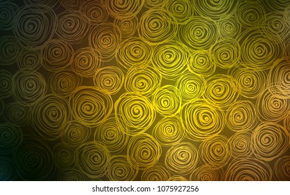 Dark Green, Yellow vector natural elegant pattern. Roses on elegant natural pattern with gradient. A new texture for your design.